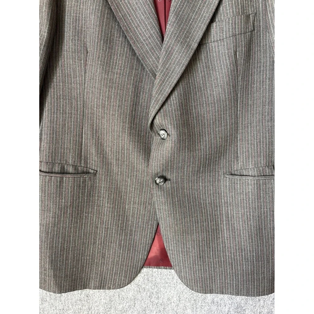 Christian Dior Monsieur Mens Grey Pinstripe‎ Wool Blazer Sport Coat 44R 2-Button